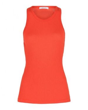 Ferragamo Ribbed Tank Top - Red