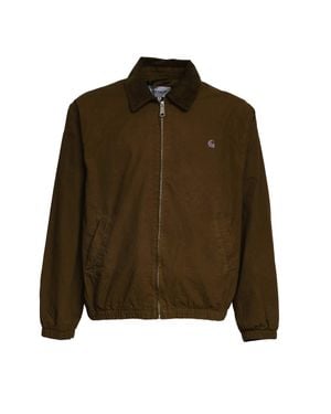 Carhartt Medium-Weight Ripstop Cotton Jacket With Ribbed Velvet Collar - Green