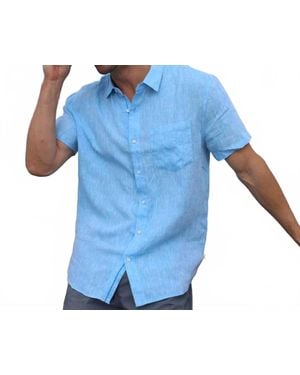 Henri Costa Carriba Short Sleeve Shirt - Blue