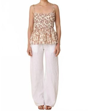 Olivaceous Carina Linen Pant - White