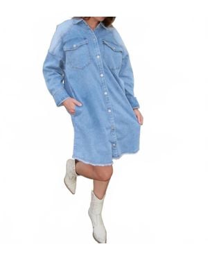 Anniewear Wren Denim Dress - Blue