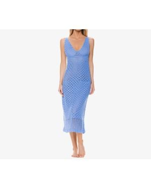 Helen Jon Claudia Crochet Midi Dress - Blue