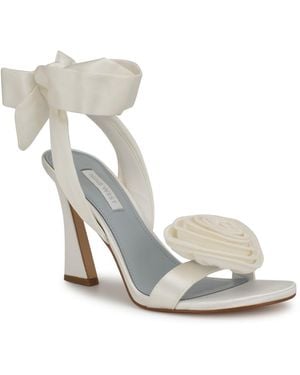 Nine West Wnkrave7 Bow Manmade Lace-Up Heels - Metallic