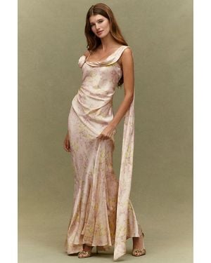 BHLDN Isla Scarf Printed Maxi Dress - Natural