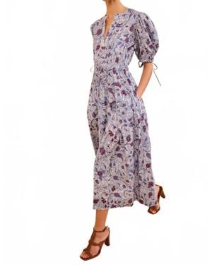 Ulla Johnson Adriana Short Sleeve Dress - Purple