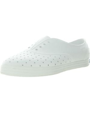 Native Eyewear Perforated Manmade Slip-On Sneakers - White