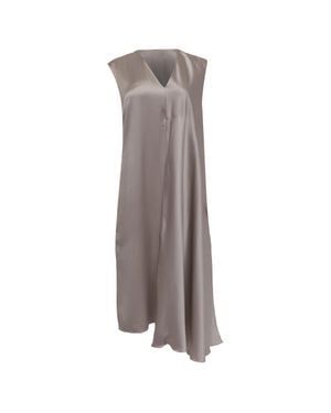 JOSEPH Carrol V-Neck Midi Dress - Brown