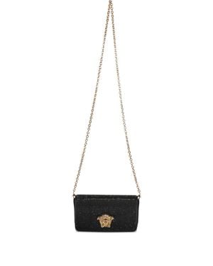 Versace Embelished With Golden Closure Clutch Bag - White