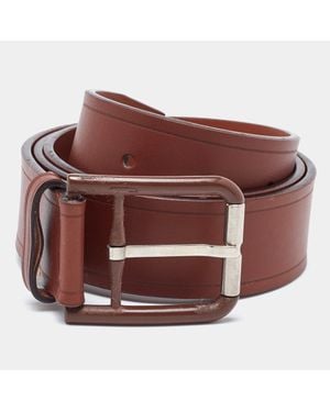 Ferragamo Leather Buckle Belt - Brown