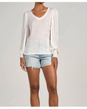 Elan Princess Sleeve Tee - White