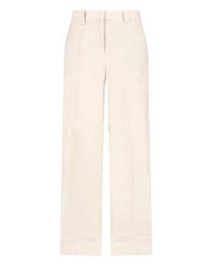 Incotex Cream Linen Straight-Leg Tailored Pants - White