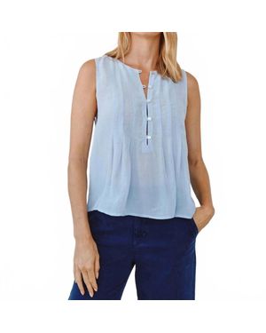 Bella Dahl Sleeveless Pintuck Pullover Top - Blue