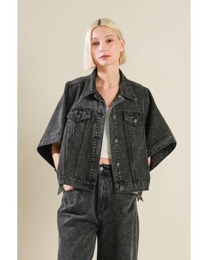 TRUEDAMES Beautiful As You Denim Jacket - Black