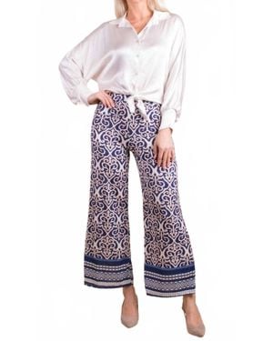 Gigi Moda Elia Baroque Wide Leg Pants - White