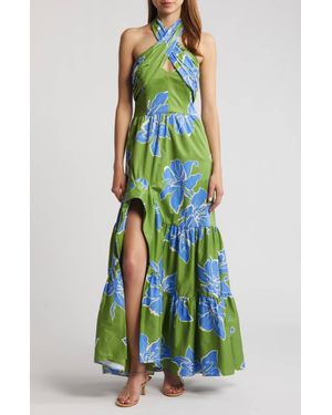 Hutch Stretch Halter Maxi Dress - Green