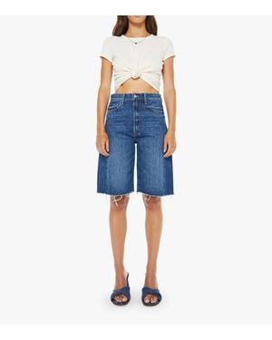 Mother Half-Pipe Bermuda Fray Jeans - Blue