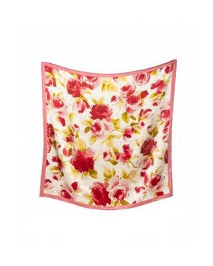 Frances Valentine English Rose Silk Scarf - Red
