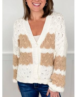 Cozy Co. Only Forward Knit Long Sleeve Cardigan - Natural