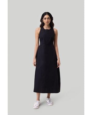 REISTOR Cross-Back Midi Dress - Blue