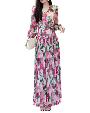 BURRYCO Long Sleeve Maxi Dress - Purple