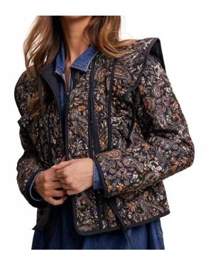 Listicle Paisley Print Quilted Jacket - Black
