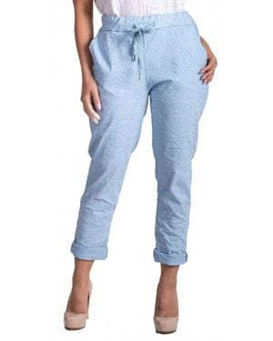 Gigi Moda Cornelia Cheetah Print Pants - Blue