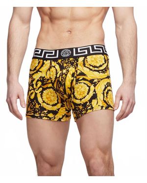 Versace Jersey Stretch Barocco Trunks - Yellow