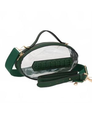 Sensibling Corp Football Shaped Transparent Crossbody Bag - Green