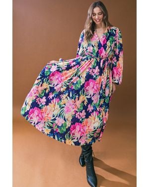 TRUEDAMES Breathtaking Moment Woven Plisse Midi Dress - Purple