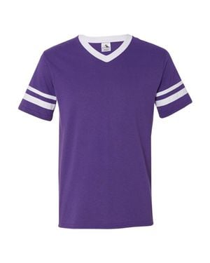 Augusta Sportswear V-Neck Jersey With Striped Sleeves - Purple