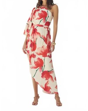 Hutch Adina One Shoulder Floral Dress - Red
