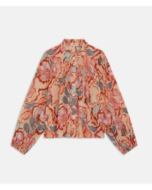 Suncoo Leya Button-Down Floral Blouse - Red