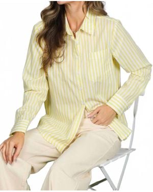 Vine & Love Cotton Long-Sleeve Button Down - Natural