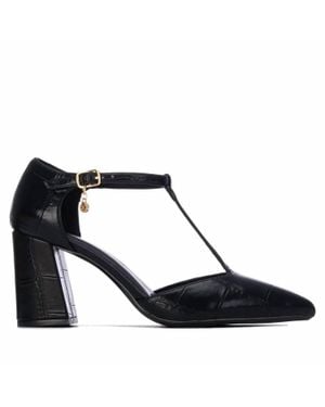 Xti Casual Pointed Toe Strap Heels Pumps - Blue