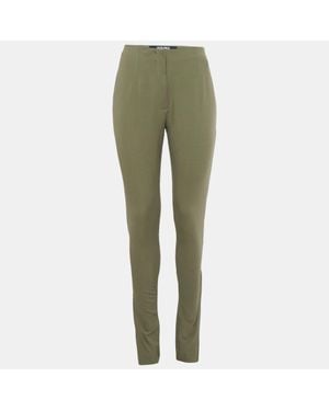 Jacquemus Linen Blend Skinny Pants - Green