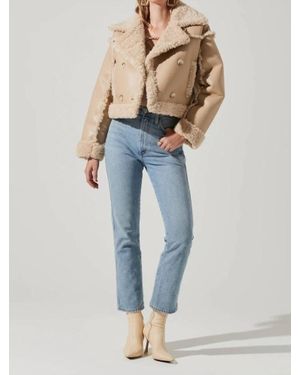 Astr Luciana Faux Leather Jacket - Blue