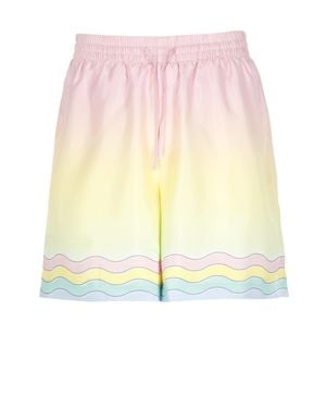 CASABLANCA Dance Silk Bermuda Shorts - Multicolor