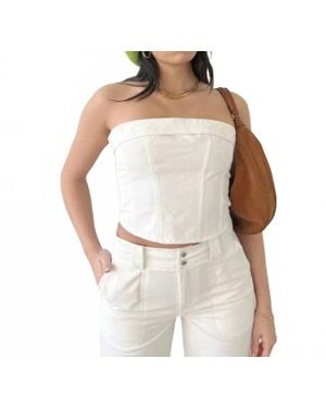 Bailey Rose Strapless Corset Top - White