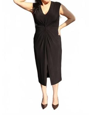 Last Tango Knot-Front Sleeveless Dress - Black