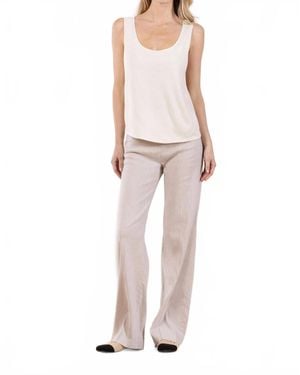 Avenue Montaigne Flavia Linen Pants - White