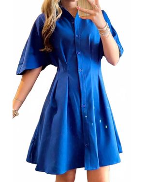 Carole'S Collections Megan Synched Waist Dress - Blue