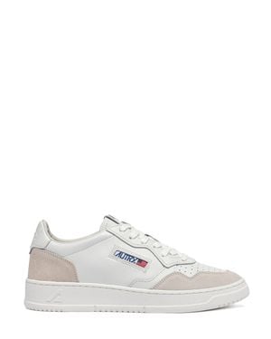 Autry Medalist Low Total Leather Suede Sneakers - White