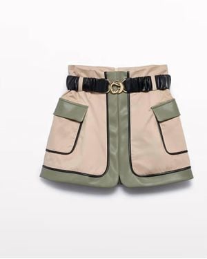 Abel & Lula Kid's Combined Twill Skirt - Natural