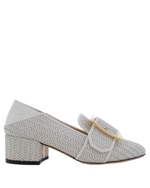 Bally Janelle 40 Woven Leather Pumps, Brand Size 35 Us - Gray
