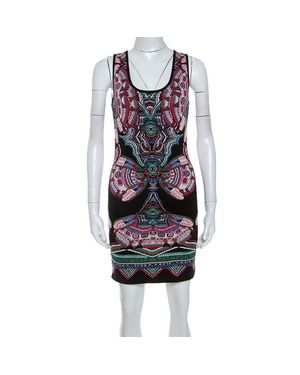 Roberto Cavalli Lurex Jacquard Knit Sleeveless Dress - Blue