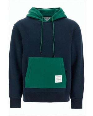 Thom Browne Relaxed Fit Cotton Hoodie With Contrasting Hood - Green