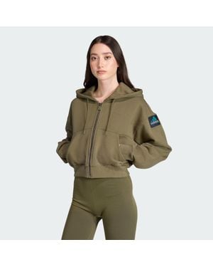 adidas Equipment Cropped Hoodie - Green