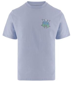 Amiri Light Logo Prints Cotton T-Shirt - Blue