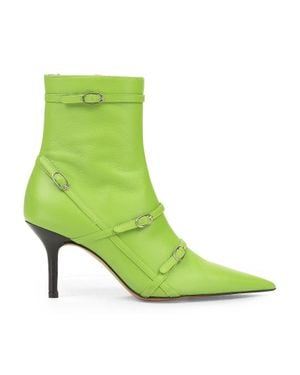 Abra Belt Ankle Boots - Green