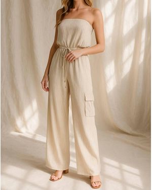 Allie Rose Brooke Strapless Jumpsuit - Natural